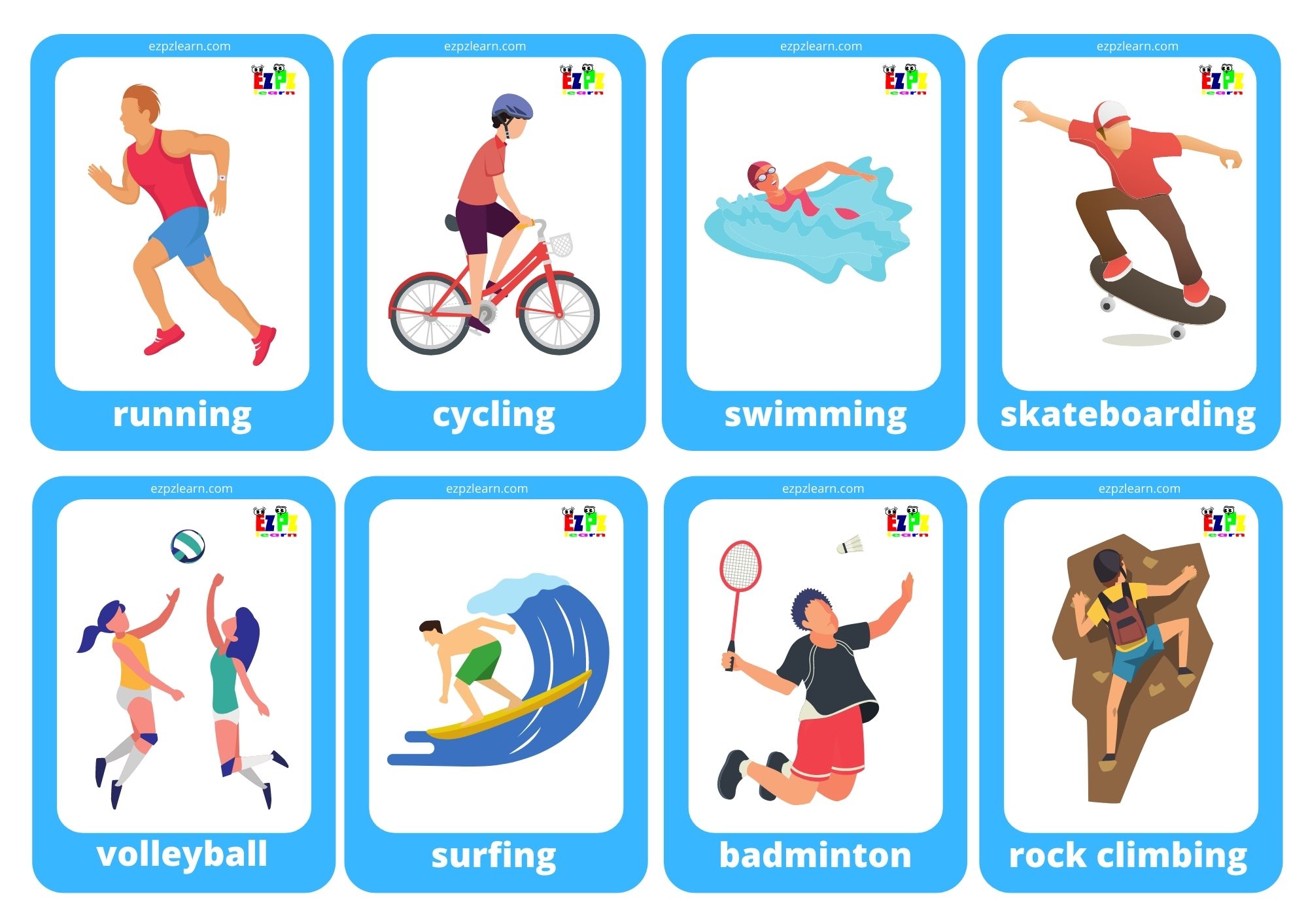 Sports Game Cards / Mini Flashcards